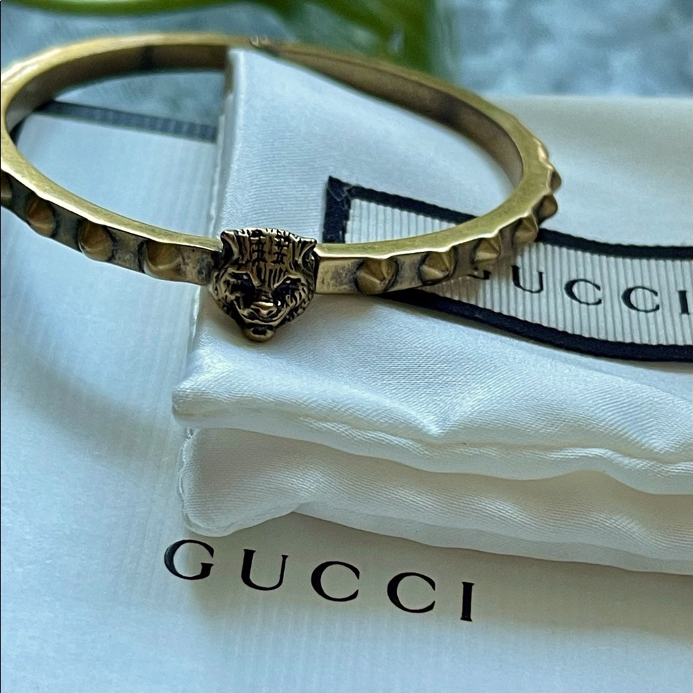 Gucci Studded Tiger Head Bracelet